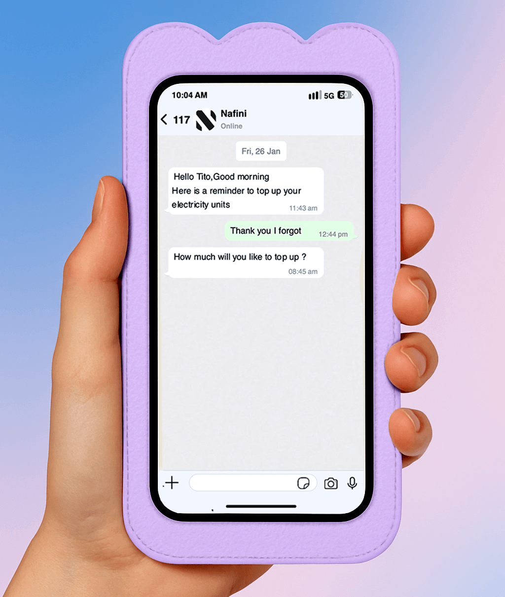 Nafini reminders screen